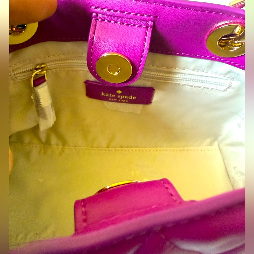 Kate Spade Magenta Quilted Purse w/Gold hardware - Picture 10 of 14